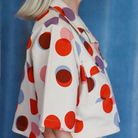 Shop Noble Utility Shirt in Polka Dot, Medium - Picture 2 of 4